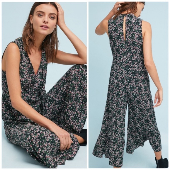 Anthropologie Black Floral Jumpsuit - Picture 5 of 7